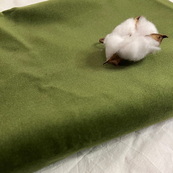 Olive Green Velvet Fabric Etsy