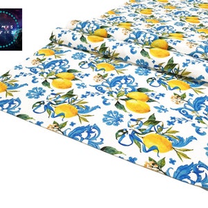 Baroque Lemon Pattern Table Runner, 16&#39;&#39;x 55&#39;&#39; (40x140cm) Floral Home Decor Runner, Digital printed Polyester Fabrics Table Runner