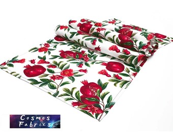 Pomegranate Pattern Table Runner, 16''x 55'' (40x140cm) Fruit Home Decor Runner, Digital printed Polyester Fabrics Table Runner