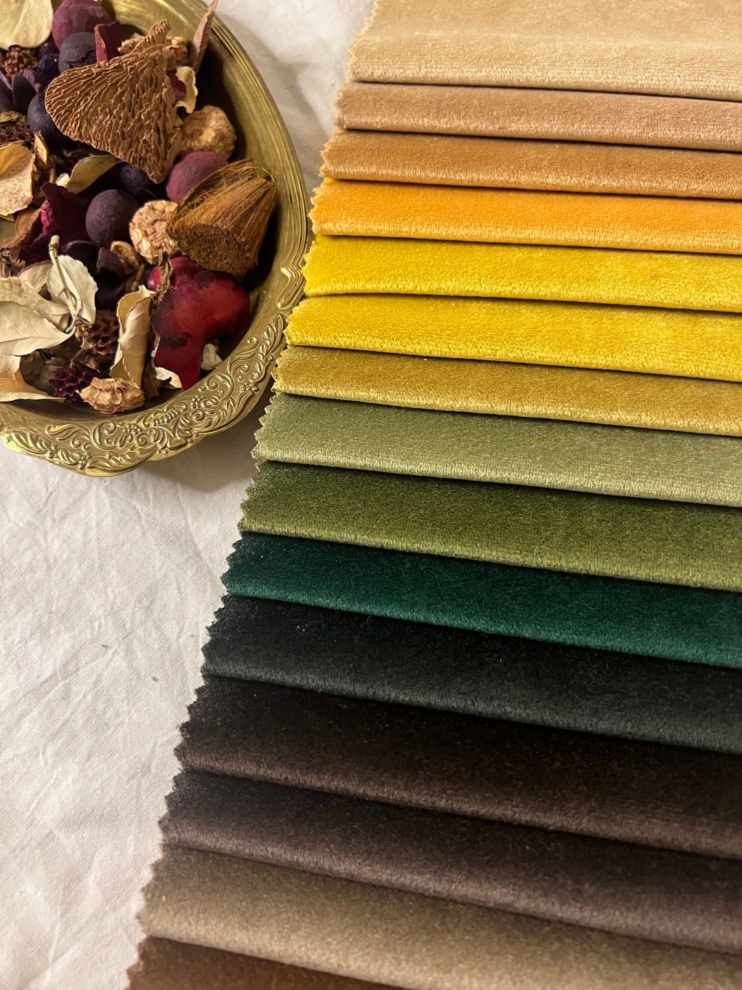 Heavy Velvet Upholstery Fabric by the Yards, 55'' 140 Cm Elegant