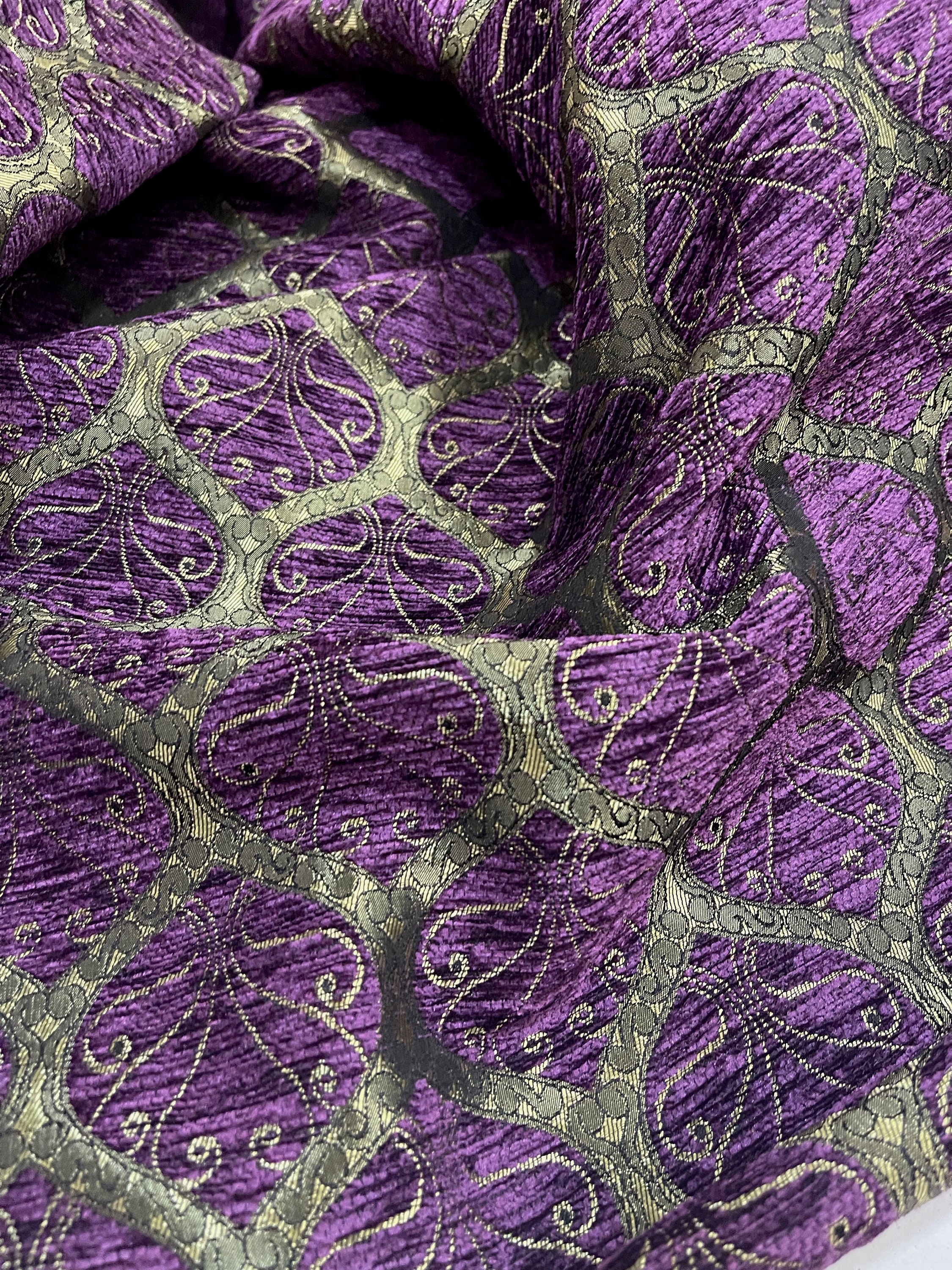 Purple Clove Jacquard Chenille Upholstery Fabric by the Yard - Etsy