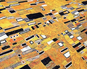 Gustav Klimt GeometricP attern Upholstery Fabric by the Meter,Art Home Decor Fabric,Indoor Outdoor Fabric, Digital printed Polyester Fabrics