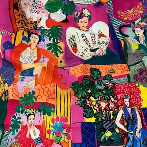 Artistic Frida Upholstery Fabric by the Meter, Design by Gamze G.,Home Decor Fabric, Indoor Outdoor Fabric,Digital printed Polyester Fabrics