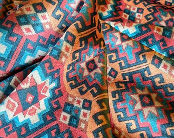 Suzani-fluwelen stof: etnische bekledingsprint op maat gesneden
