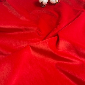Bright Red Cotton Velvet Upholstery Fabric by the Yards, 55&#39;&#39; (140 cm) Elegant Fabric, Furniture Velvet Fabric,Luxurious Upholstery Velvet
