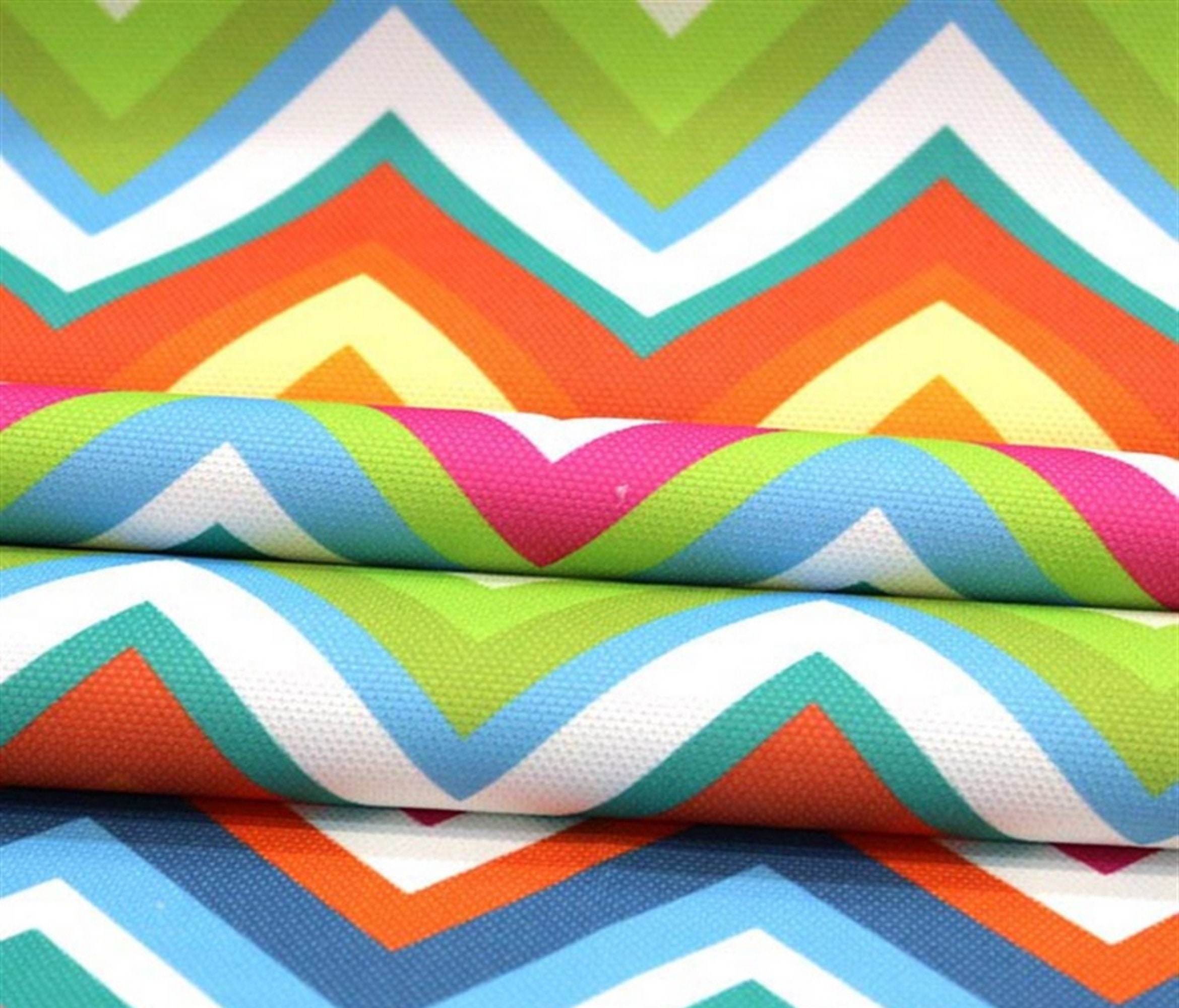 Rainbow Zigzag Pattern Upholstery Fabric by the Meter