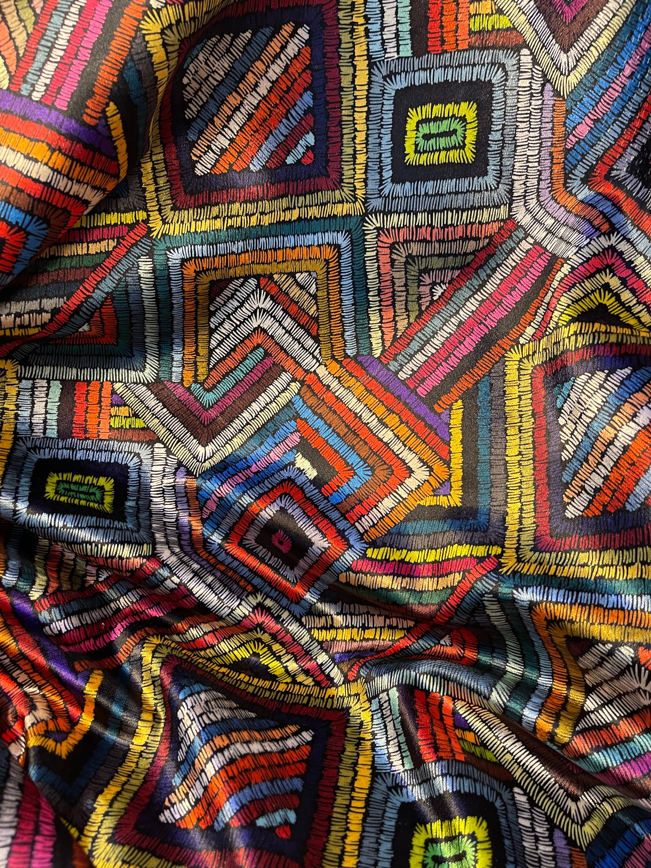 Velvet Pattern Colorful Lines Pattern Upholstery Velvet Print Fabric by the | Etsy