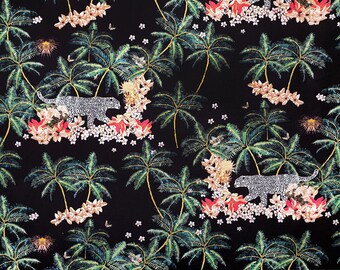 Leopard  jungle Patterned Upholstery Fabric by the Meter, Tropical Home Decor Fabric,Indoor Outdoor Fabric,Digital printed Fabrics