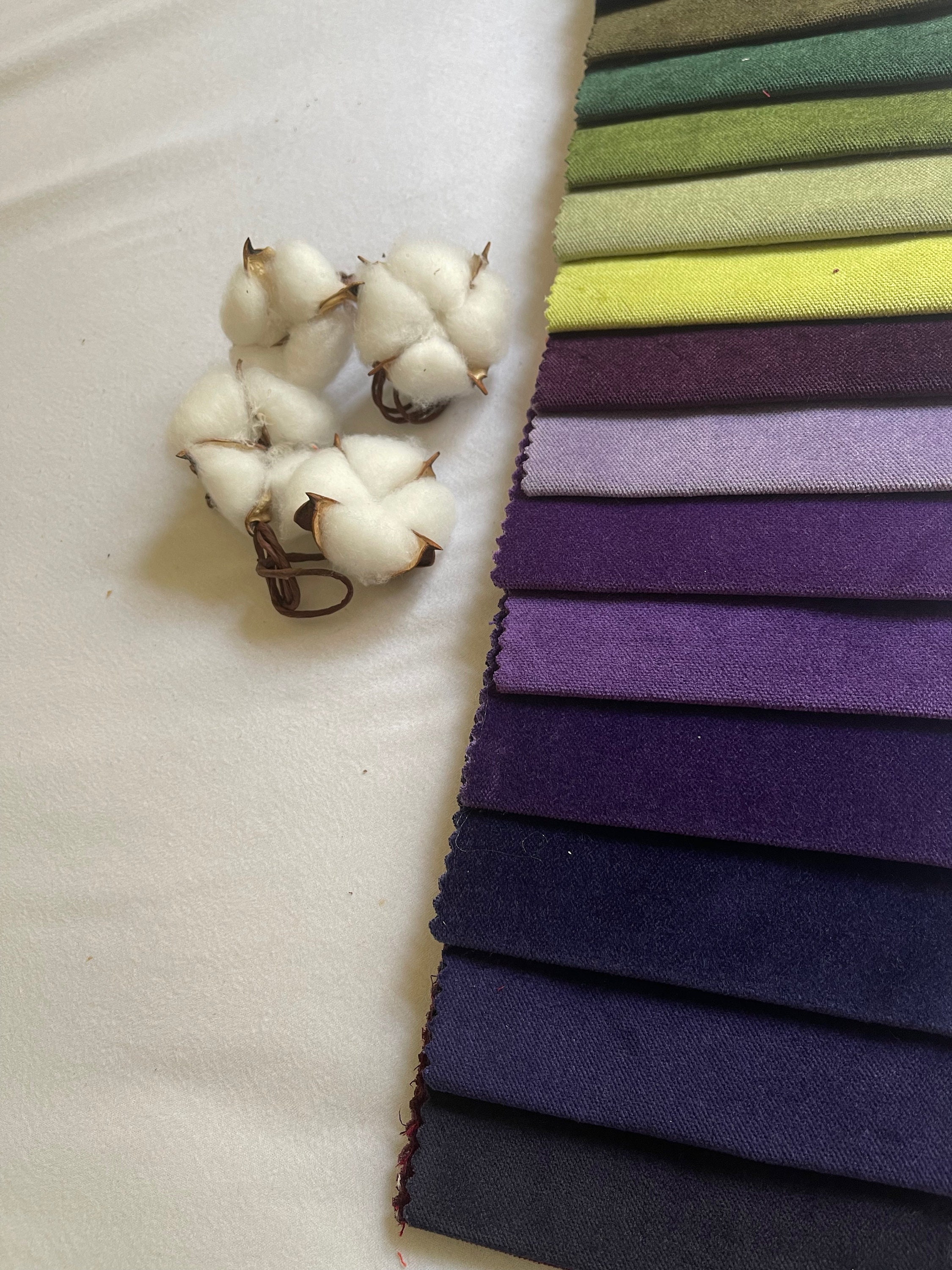 Cotton Velvet Upholstery Fabric by the Yards 55 Colours Etsy