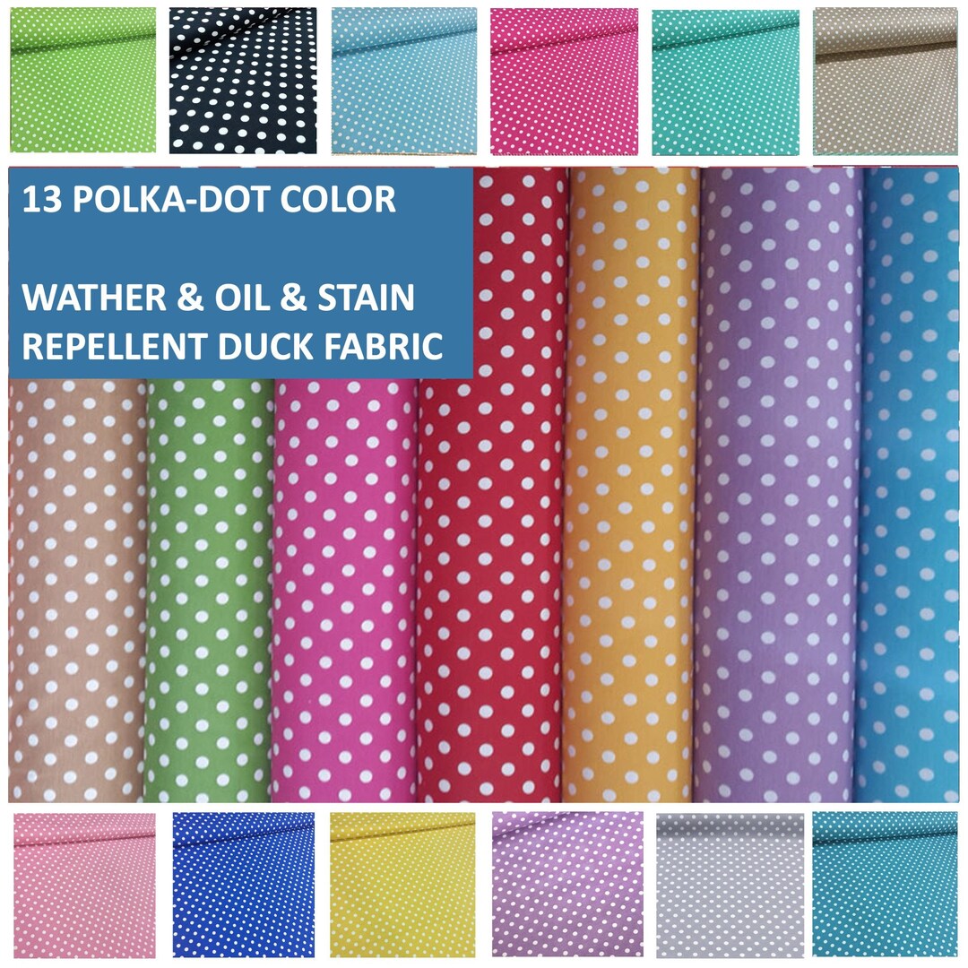 Polka Dot Water Repellent Canvas Fabric Upholstery Fabric by the Yard