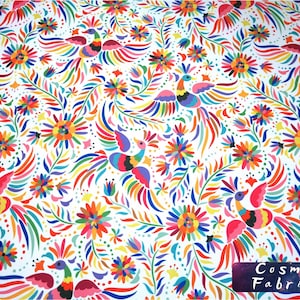 Mexican Otomi Pattern Print Fabric by the Yard, Mexican Home Decor Fabric, Indoor Outdoor Fabric, Digital printed Polyester Fabrics