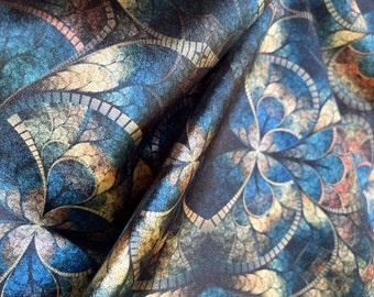 Geometric Gold Print Velvet Fabric: Elegant Upholstery Fabric By The Yard