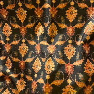 Vintage Floral Pattern Upholstery Velvet Print Fabric by the Yards, Glossy Velvet  Home Decor Fabric, Furniture Sofa Elegant Velvet Fabric