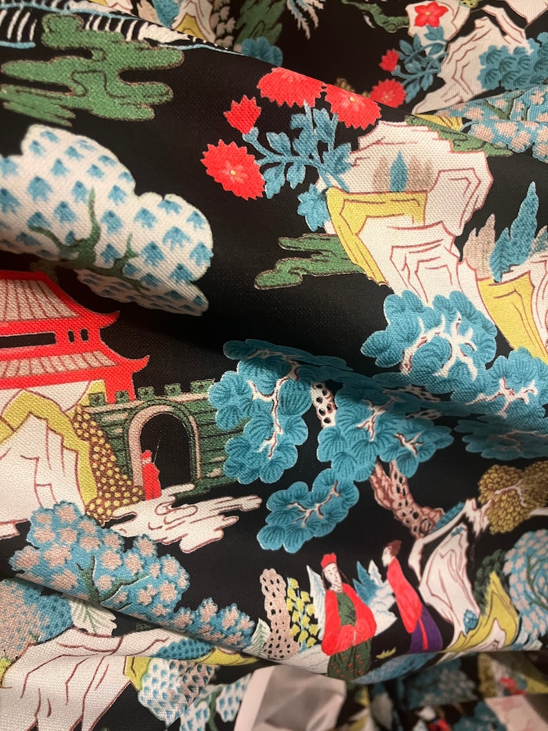 Japanese Garden Upholstery Fabric by the Meter Asian Home - Etsy