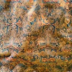 Vintage Baroque Pattern Upholstery Velvet Print Fabric by the Yards, Art Home Decor Velvet Fabric, Furniture Sofa Elegant Velvet Fabric