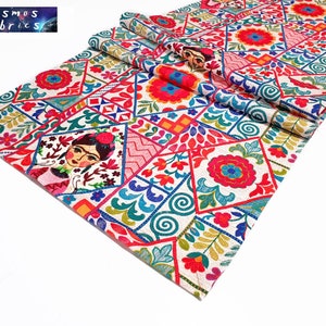 Ethnic Frida Pattern Table Runner, 16&#39;&#39;x 55&#39;&#39; (40x140cm) Frida Home Decor Runner, Digital printed Polyester Fabrics Table Runner