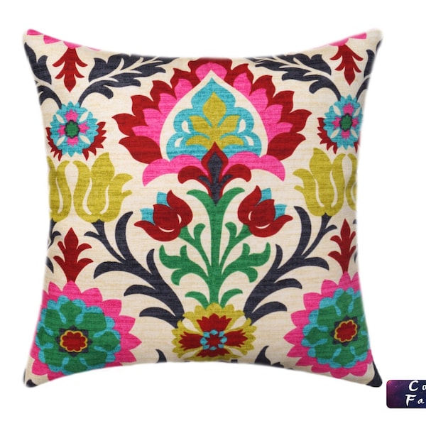 Waverly Santa Maria Desert Flower Decorative Cushion, Throw Pillow Cover, Cover Only, Boho Tribal Pattern Print Cover,