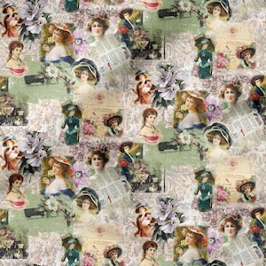 Tela de tapicería vintage para mujer por metro, tela de decoración rústica para el hogar, jardín, tapicería de sillas, tela con impresión digital.