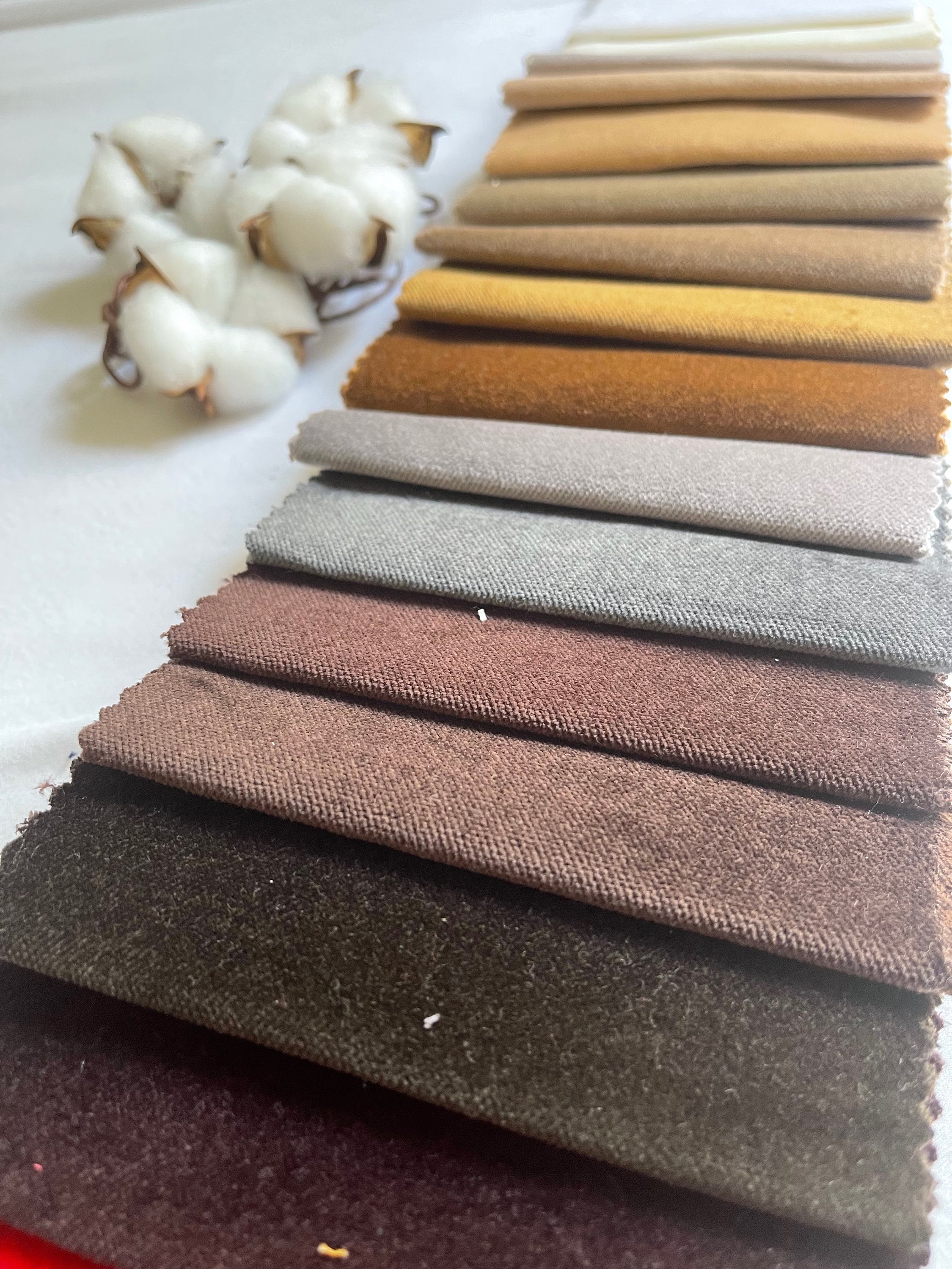 Cotton Velvet Upholstery Fabric by the Yards 15 Colours Etsy