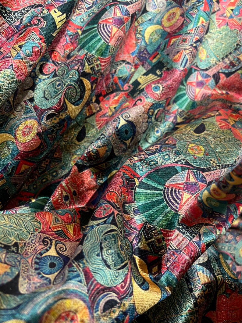 Mystical Eyes Pattern Upholstery Velvet Print Fabric by the - Etsy
