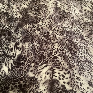 Black White Leopard Pattern Upholstery Velvet Print Fabric by the Yard, Safari Home Decor Velvet Fabric,Furniture Sofa Elegant Velvet Fabric