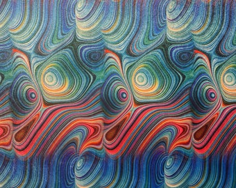 Colorful Marbling Velvet Fabric: Art Upholstery Fabric by the Yard