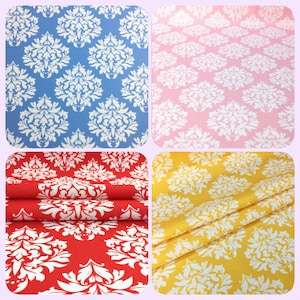 Damask Pattern Upholstery Fabric by the Meter, Ikat Home Decor Fabric, Indoor Outdoor Fabric, Digital printed Polyester Fabrics