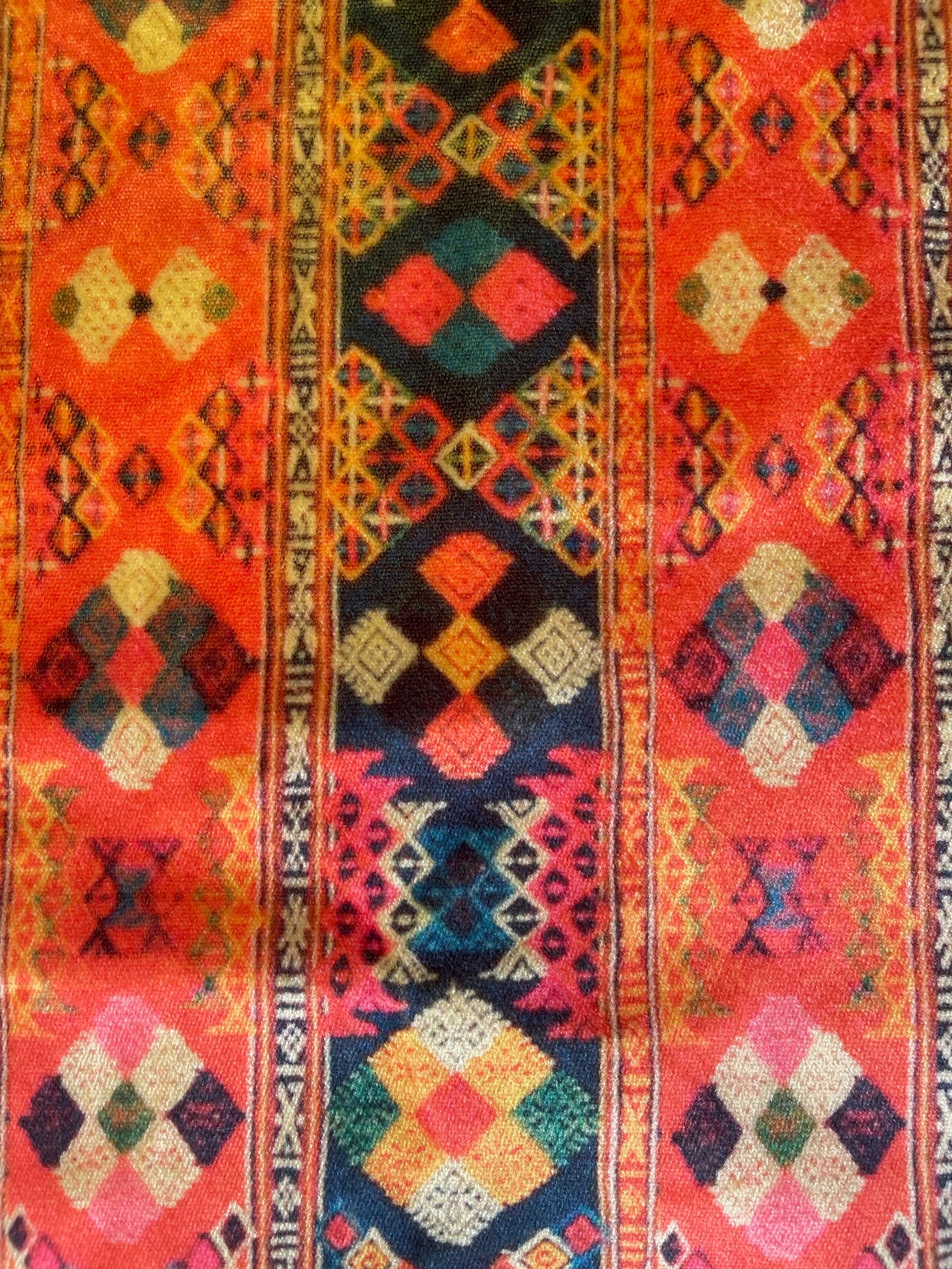 Uzbek Suzani Pattern Upholstery Velvet Print Fabric by the Etsy