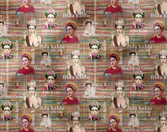Vintage Frida Pattern Upholstery Fabric by the Meter,Frida  Art Home Decor Fabric, Garden Chair Furniture Upholstery Digital Printed Fabric