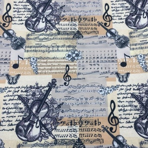 Tela por metro con diseño de notas vintage, tela bohemia para decoración del hogar, muebles, sillas, jardín y sofá, tela de tapicería con impresión digital.