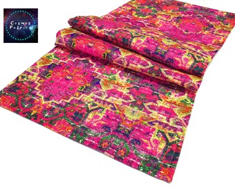Vintage Kilim Table Runner: Ethnic Polyester Decor (16''x 55'')
