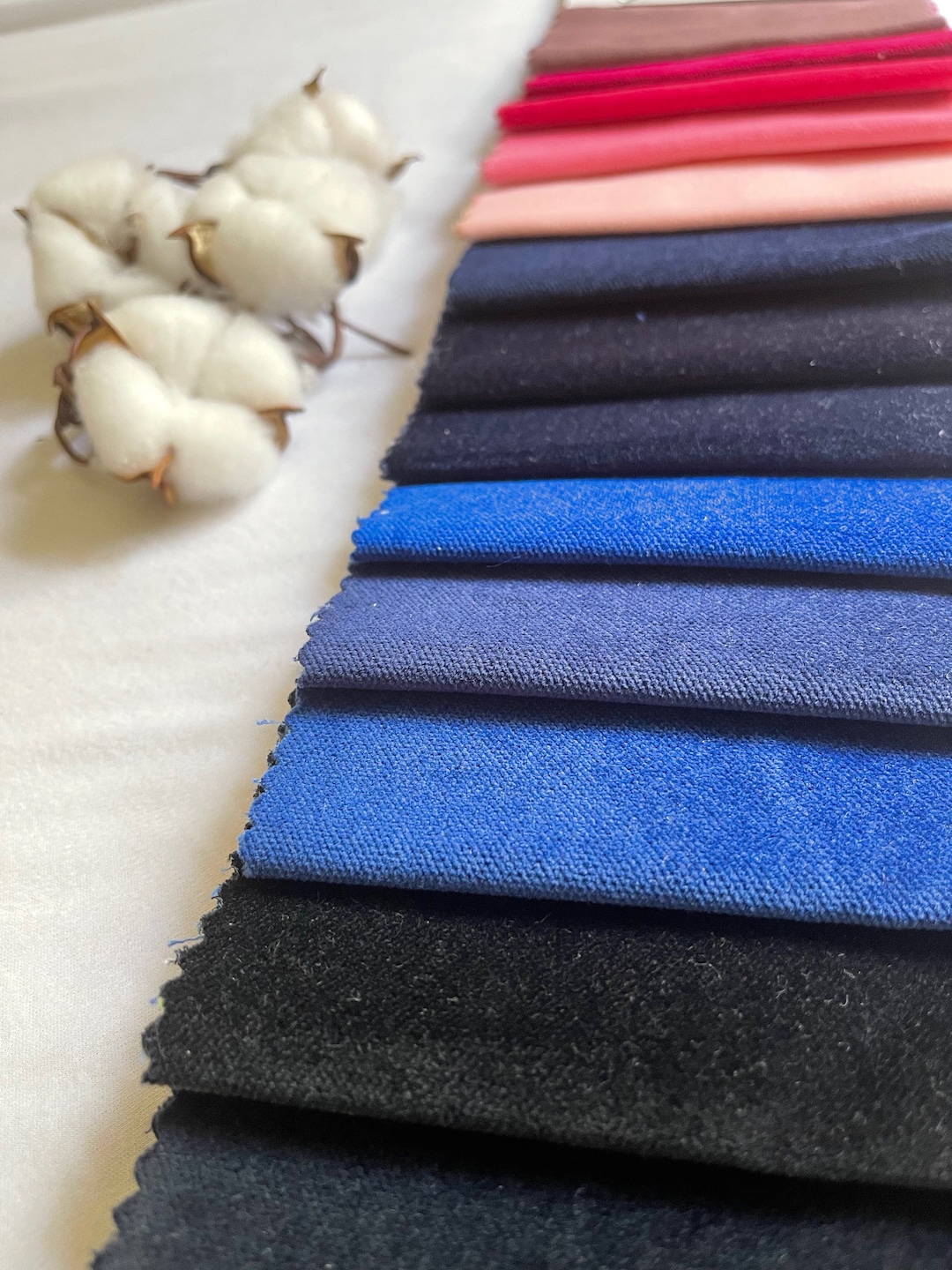14 Colours Cotton Velvet Upholstery Fabric by the Yards, 55'' 140 Cm Elegant, Furniture Velvet