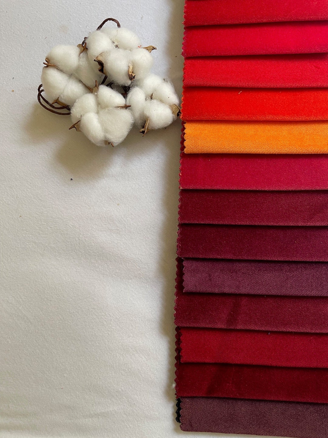 Cotton Velvet Upholstery Fabric by the Yards, 13 Colours, 55'' 140 Cm