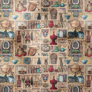 Tela de tapicería con estampado antiguo por metro, tela de decoración del hogar de aspecto vintage, tela de impresión digital para tapicería de muebles de jardín y sillas.