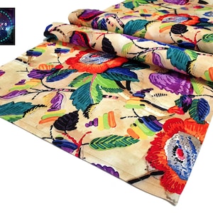 Wild Flowers Pattern Table Runner, 16&#39;&#39;x 55&#39;&#39; (40x140cm) Floral Home Decor Runner, Digital printed Polyester Fabrics Table Runner