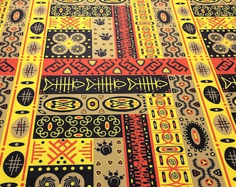 Ikat Patterned Upholstery Fabric by the Meter, Ethnic Home Decor Fabric, Indoor Outdoor Fabric, Furniture Upholstery Digital printed Fabrics