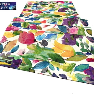 Wattercolor Pattern Table Runner, 16&#39;&#39;x 55&#39;&#39; (40x140cm) Floral Home Decor Runner, Digital printed Polyester Fabrics Table Runner
