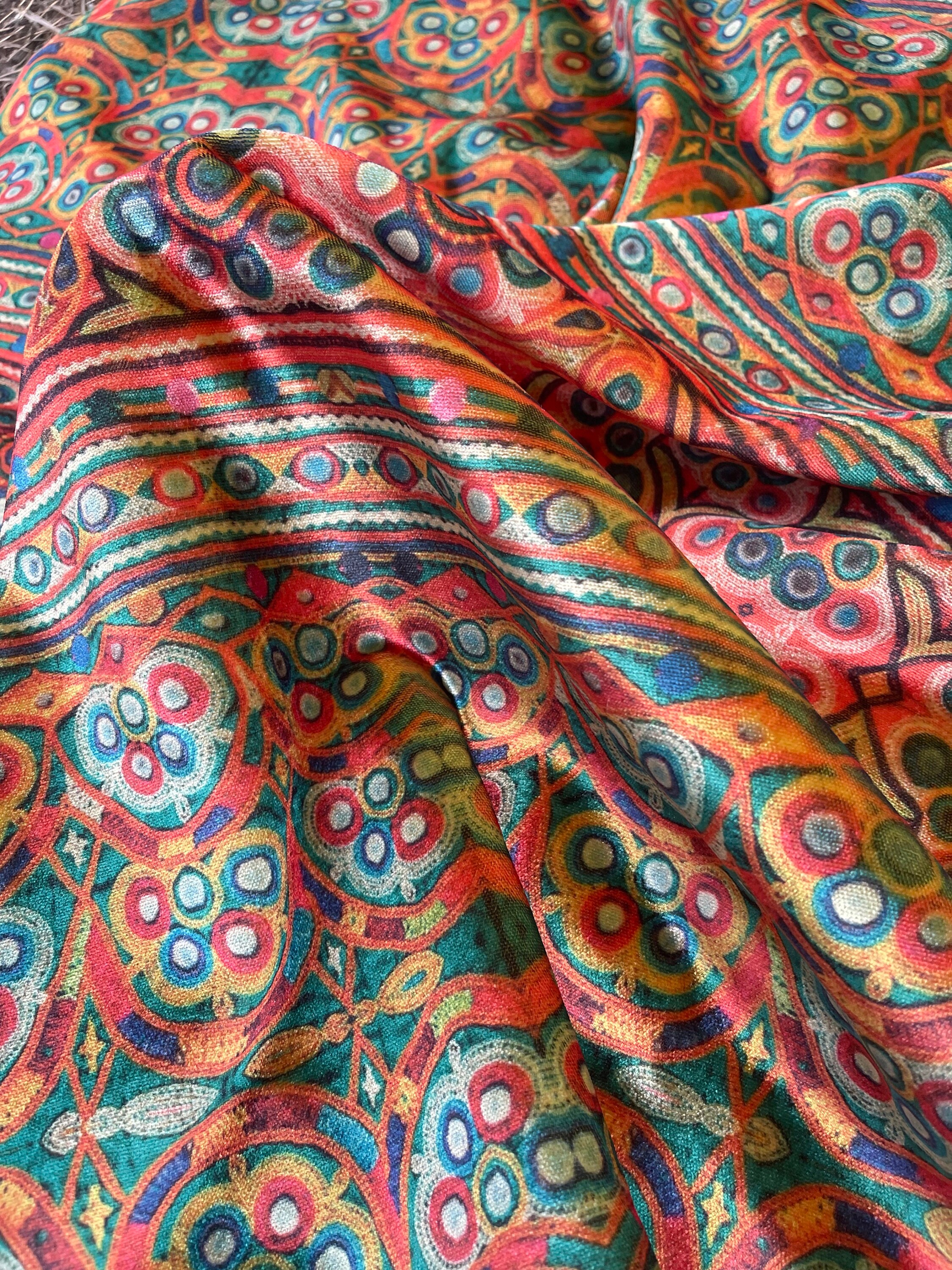 Geometric Suzani Pattern Upholstery Velvet Print Fabric by the - Etsy