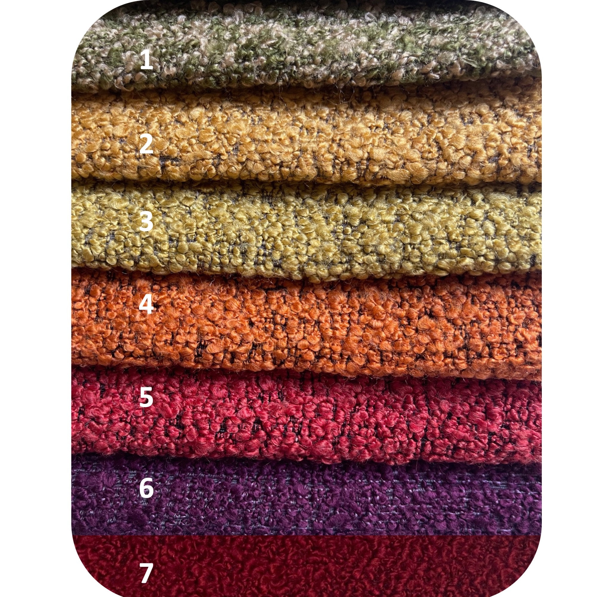 7 Color Boucle Upholstery Fabric by the Yard Puffy Textured Etsy