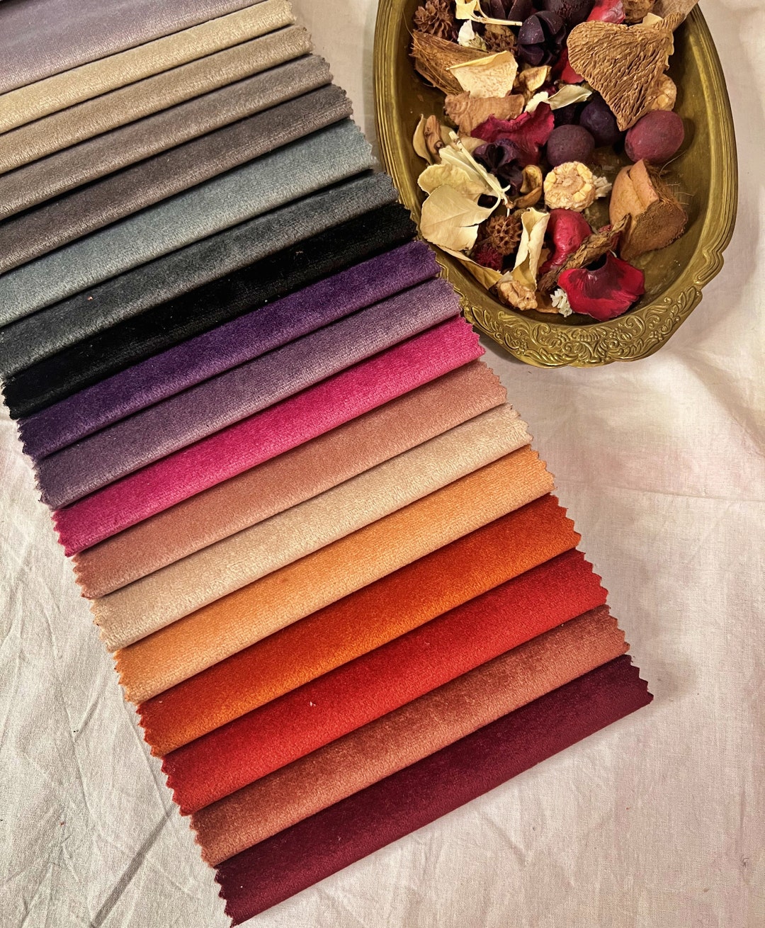 Heavy Velvet Upholstery Fabric by the Yards, 55'' 140 Cm Elegant