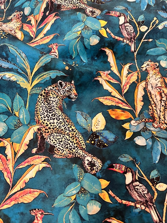 Tessuto Al Metraggio Leopardato Cotone Loneta Altezza 280 Cm J909 - Foto 7