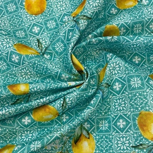 Retro Lemon Upholstery Fabric by the Meter,  Fruit Home Decor Fabric, Kitchen, Garden, Chair Furniture Upholstery  Digital Printed Fabric