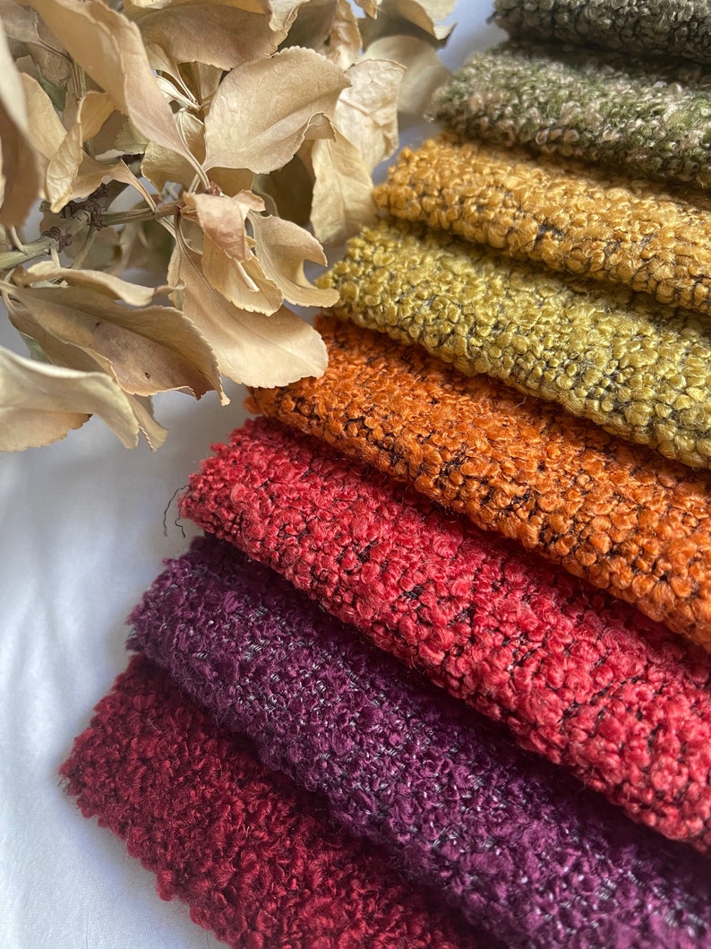7 Color Boucle Upholstery Fabric by the Yard Puffy Textured - Etsy