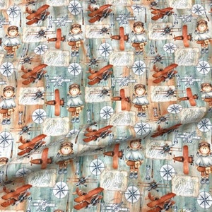 Little Pilot Prince Pattern Upholstery Fabric by the Meter, Pop Art Home Decor Fabric,Indoor Outdoor Fabric,Digital printed Polyester Fabric