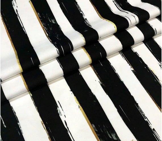 Telas de tapicería a rayas vintage en blanco y negro por metro, tela de  decoración del hogar a rayas, telas de poliéster impresas digitales para  interiores y exteriores -  España