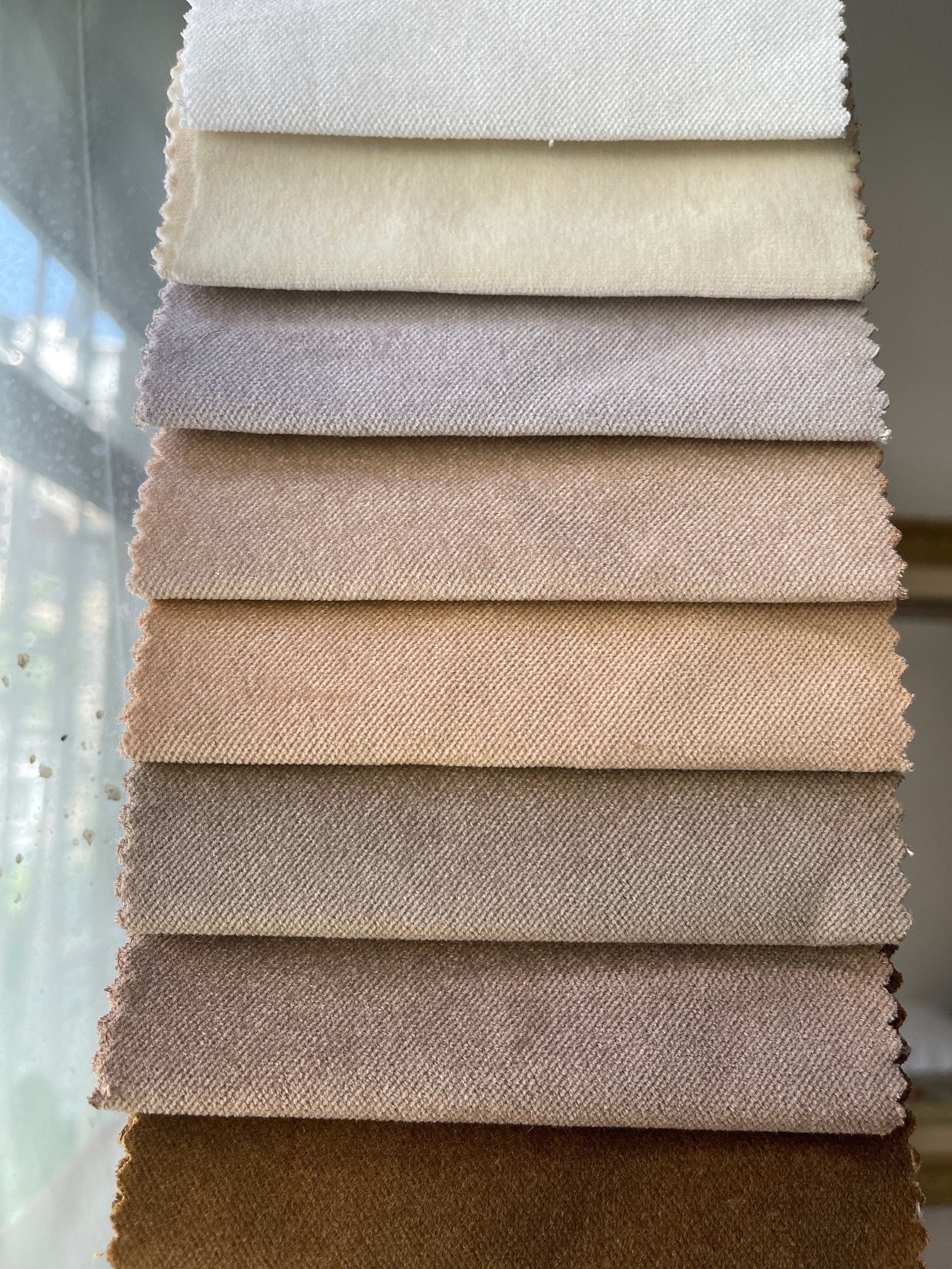 Cotton Velvet Upholstery Fabric by the Yards 15 Colours Etsy