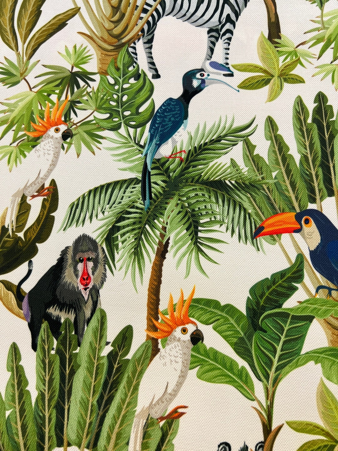Tropical Animals Upholstery Fabric by the Meter, Forest Home Decor