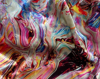 Abstract Marbling Velvet Fabric: Art Upholstery, Home Decor By The Yard