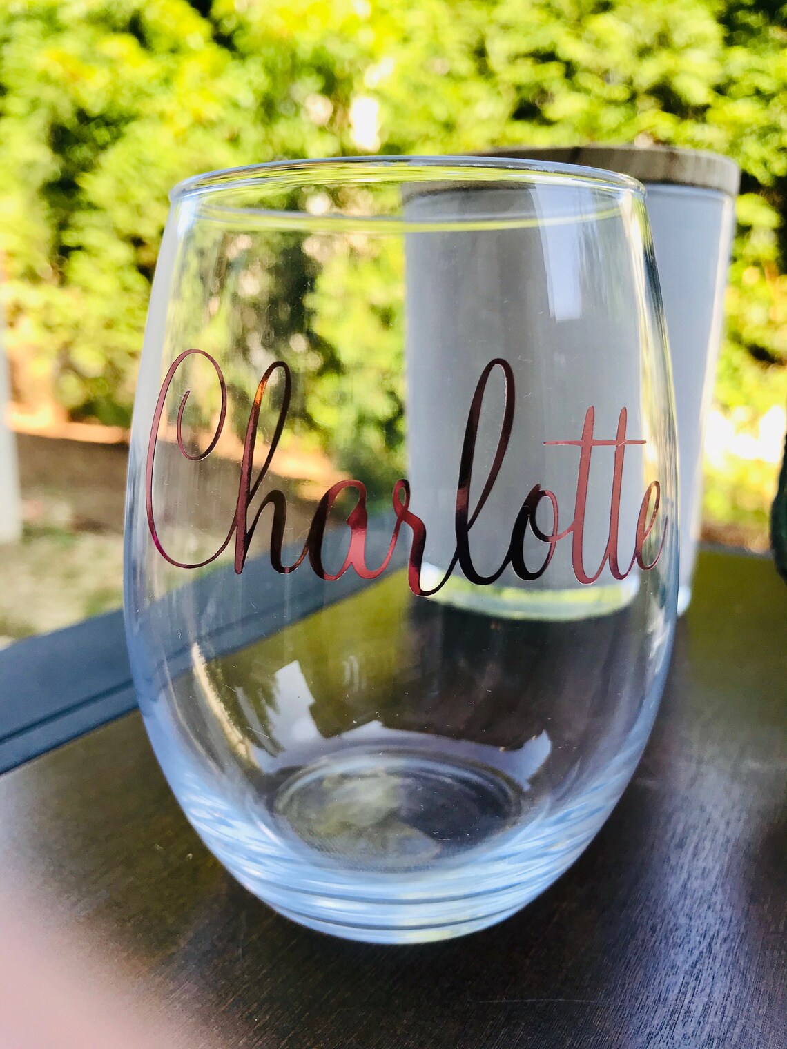 Rose Gold Stemless Wine Glass with Name/ Yellow Gold wine Etsy Nederland
