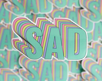 SAD typographic sticker